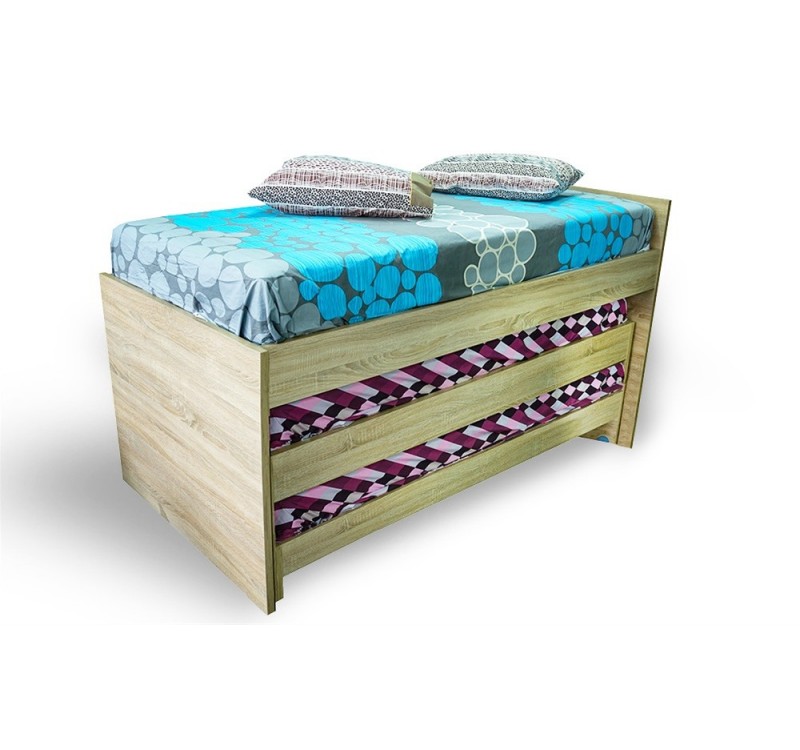 Κουκέτα χαμηλή 3 κρεβάτια για στρώμα 190x90