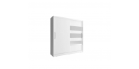 Ντουλάπα Συρόμενη 24113-MJ3-200 Χρώμα Λευκό 200x214x62cm