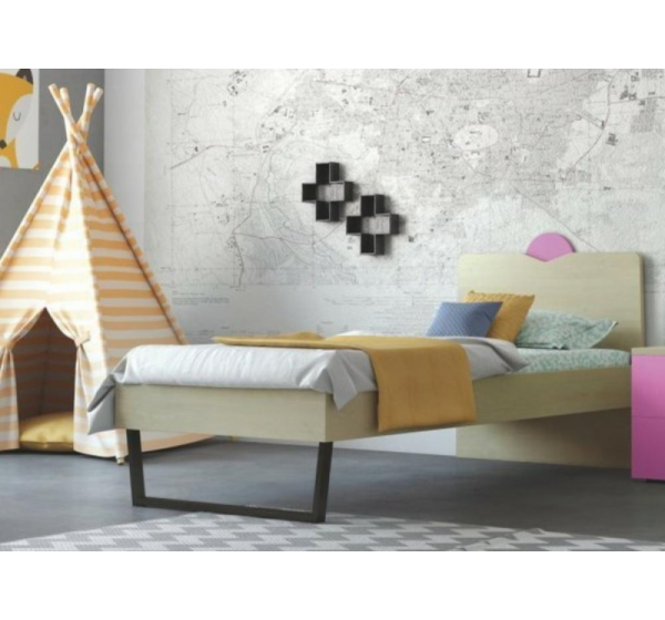 Κρεβάτι παιδικό Ανατολή Δρυς-ροζ