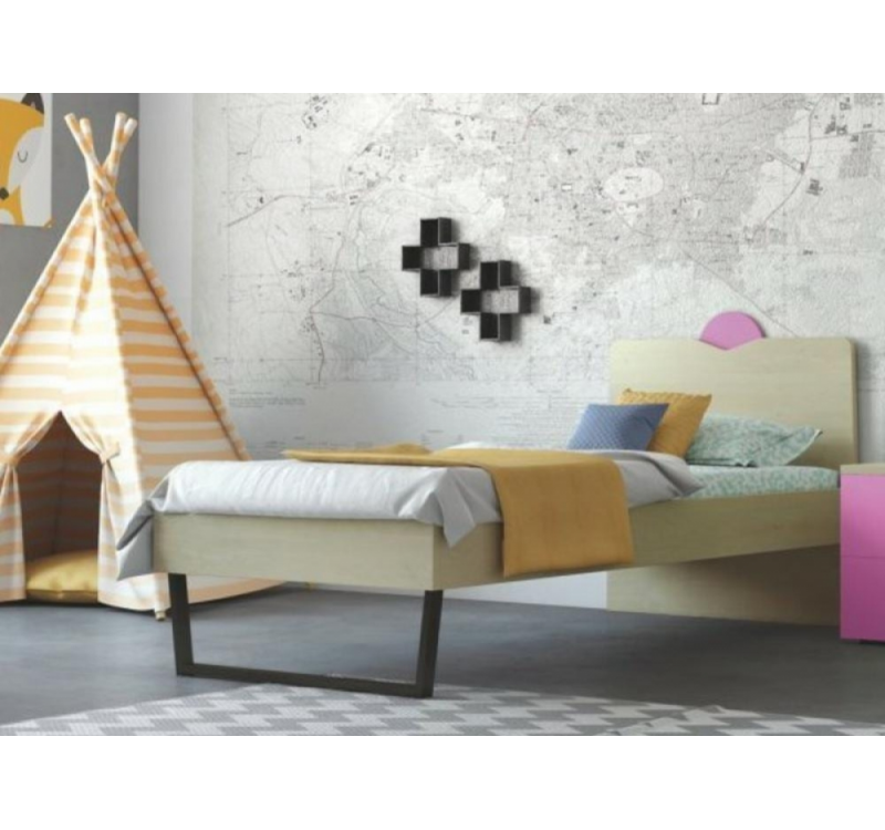 Κρεβάτι παιδικό Ανατολή Δρυς-ροζ