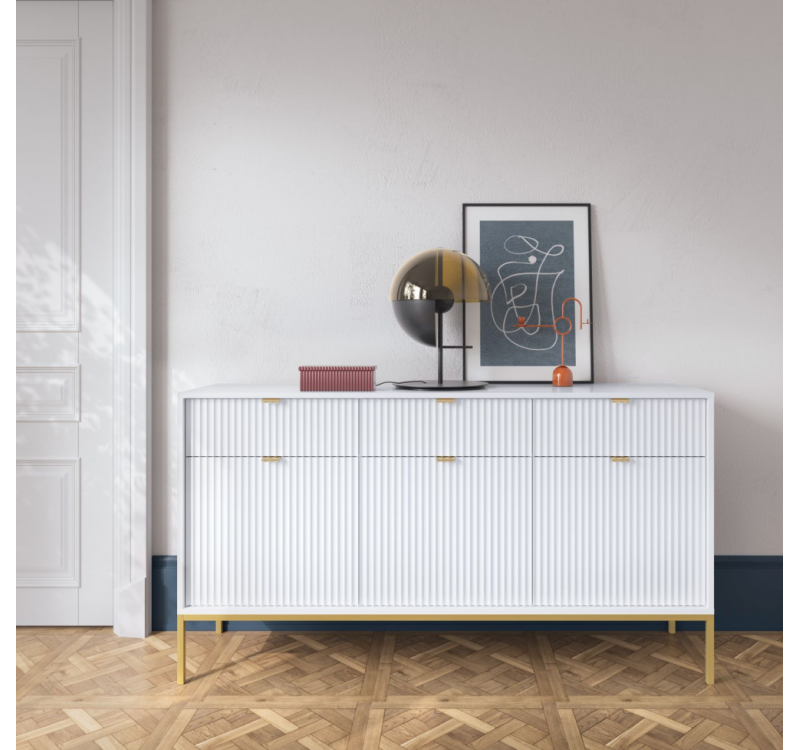 Μπουφές Nova Λευκό+χρυσό 154x39x83cm