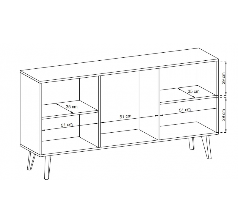 Μπουφές 21103-PR Λευκό+Riviera 160x83x40cm