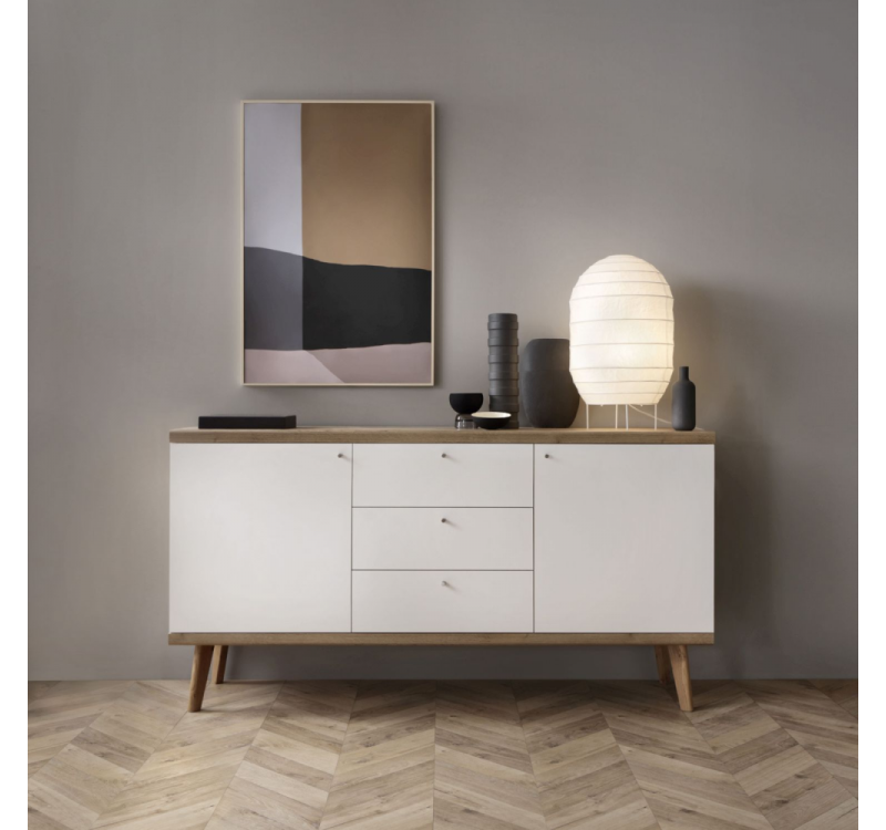 Μπουφές 21103-PR Λευκό+Riviera 160x83x40cm