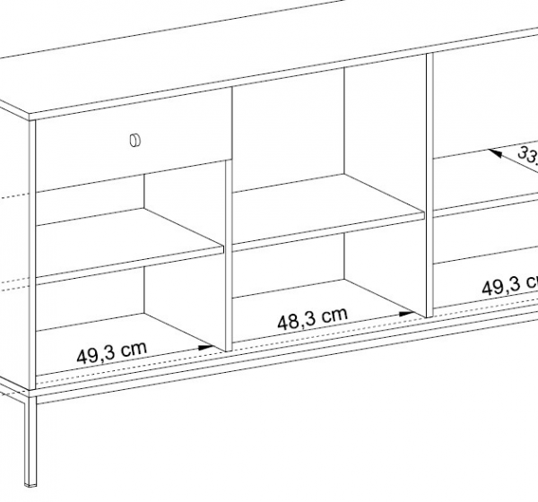 Μπουφές Mono χρώμα μπλε 153,4x83,2x39cm