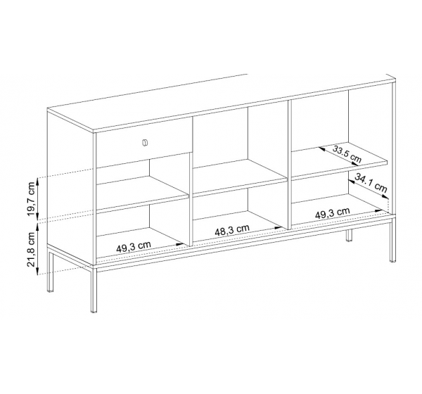Μπουφές Mono χρώμα μπλε 153,4x83,2x39cm
