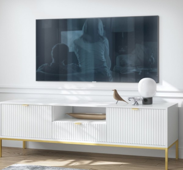 Έπιπλο τηλεόρασης Nova Λευκό+χρυσό 154x39x56cm