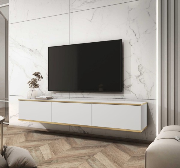 Κρεμαστό έπιπλο τηλεόρασης ORO λευκό 175x30x32cm