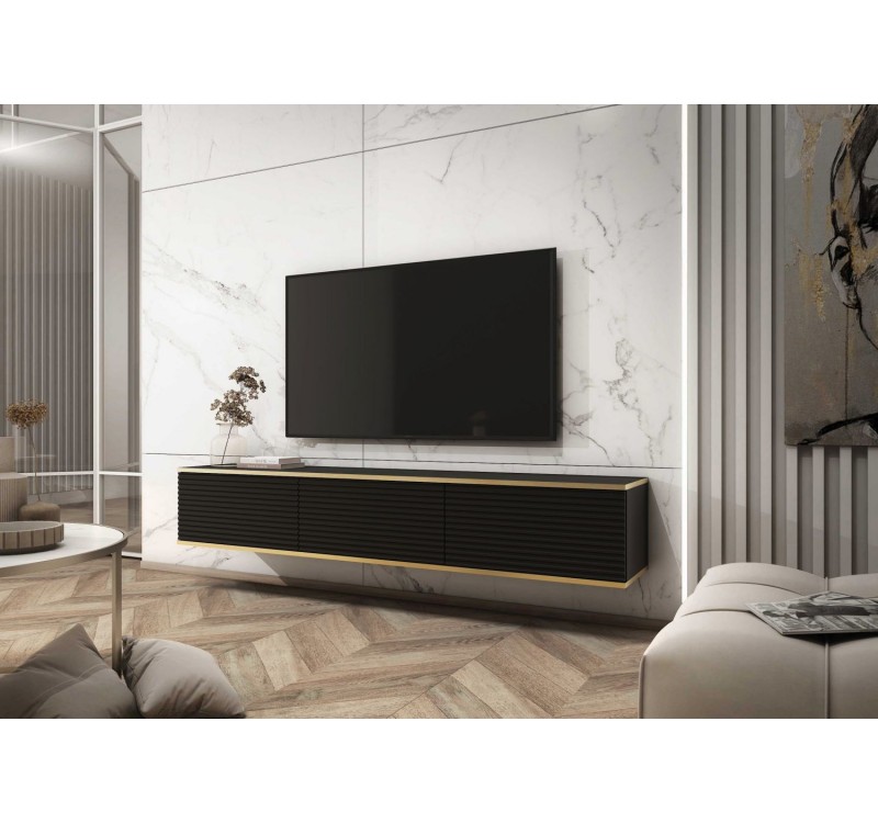 Κρεμαστό έπιπλο τηλεόρασης ORO_MDF ανθρακί 175x30x32cm