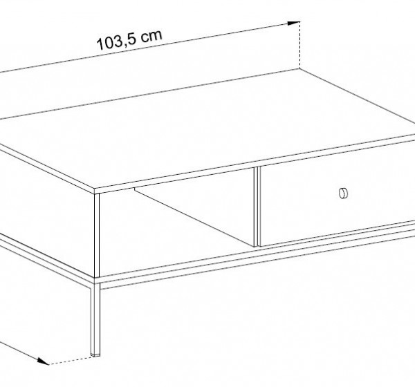 Τραπεζάκι Mono Μπλε 103,5x46,2x68cm