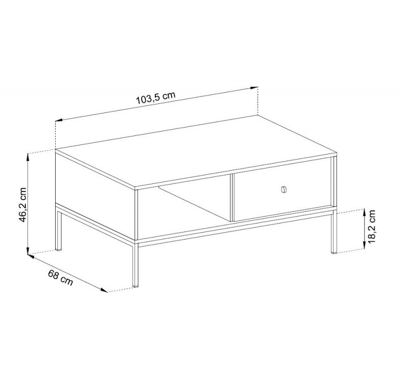 Τραπεζάκι Mono Μπλε 103,5x46,2x68cm