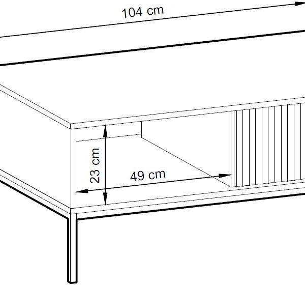 Τραπεζάκι Σαλονιού Nova Λευκό Kazmir+Ανθρακί 104x46x68cm