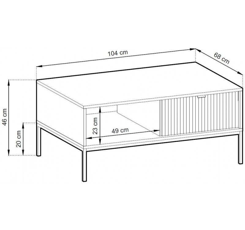 Τραπεζάκι Σαλονιού Nova Λευκό Kazmir+Ανθρακί 104x46x68cm