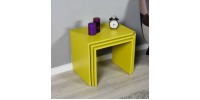 Σετ τραπεζάκια Ζιγκον κιτρινοπράσινο 55x47x40cm