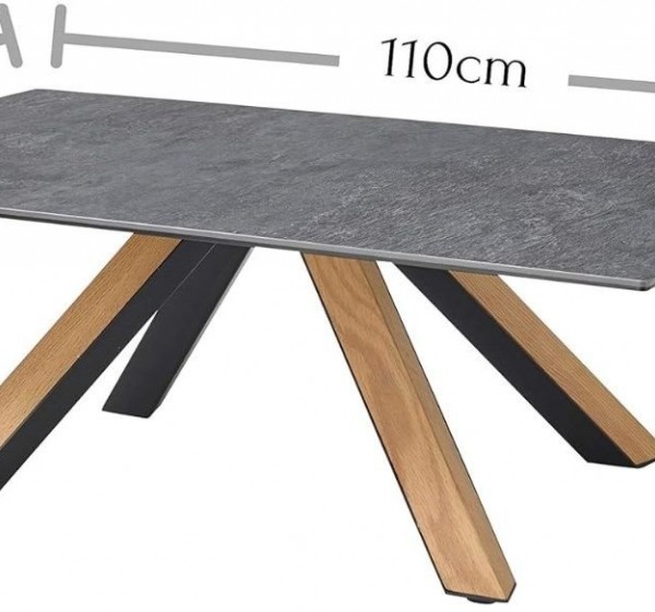 Τραπεζάκι κεραμικό ΜΙΑ γραφίτης 110x70x40cm