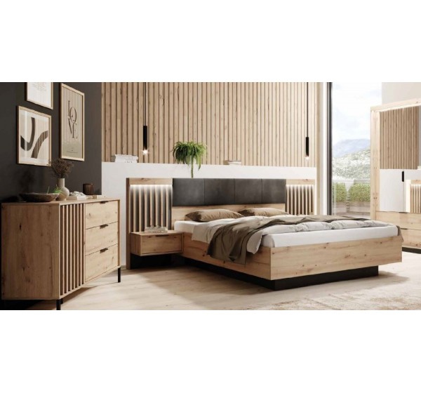 Σετ κρεβατοκάμαρας Tally με αποθηκευτικό χώρο για στρώμα 160x200 (4 τεμαχίων)