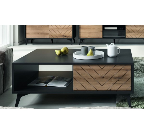 Τραπεζάκι Diamond Ανθρακί+Evoke 104x68x40cm