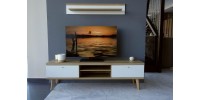 Έπιπλο τηλεόρασης Λευκό+Riviera 160x50x40cm