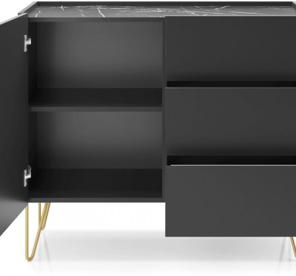 Μπουφές Harmony ανθρακί+Μάρμαρο 97x37x83cm