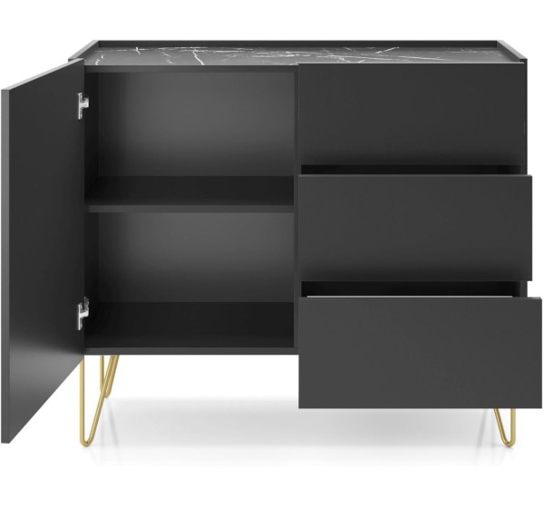 Μπουφές Harmony ανθρακί+Μάρμαρο 97x37x83cm
