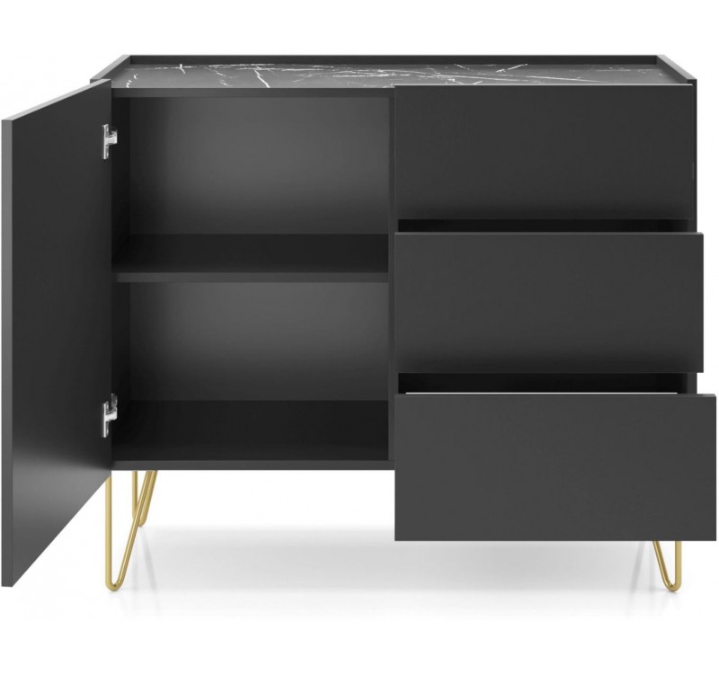 Μπουφές Harmony ανθρακί+Μάρμαρο 97x37x83cm