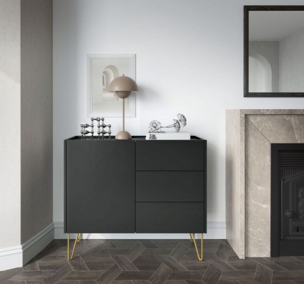 Μπουφές Harmony ανθρακί+Μάρμαρο 97x37x83cm