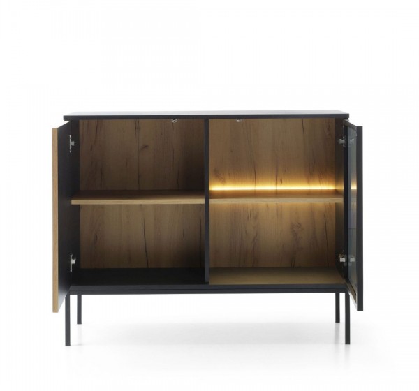 Μπουφές με βιτρίνα Sento Ανθρακί 104x83x39cm