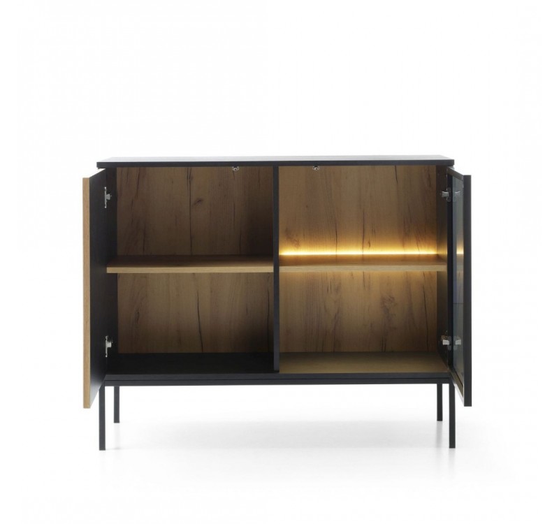 Μπουφές με βιτρίνα Sento Ανθρακί 104x83x39cm