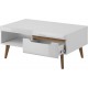 Τραπεζάκι Nordi Λευκό+Higloss λευκό+Riviera 107x46x67cm