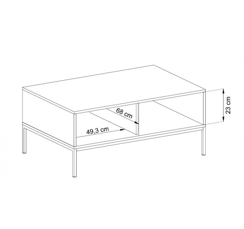 Τραπεζάκι Mono Μπεζ + Χρυσό 103x46x68cm