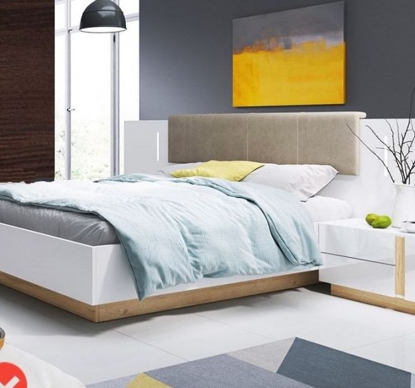 Σετ Κρεβατοκάμαρας Arco Λευκή με αποθηκευτικό χώρο για στρώμα 160x200 3τμχ