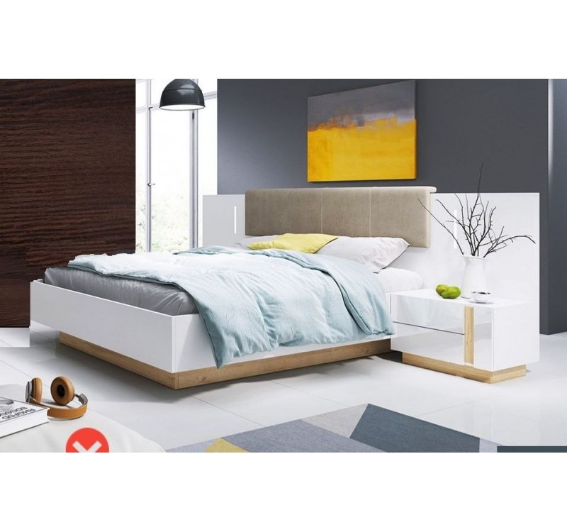 Σετ Κρεβατοκάμαρας Arco Λευκή με αποθηκευτικό χώρο για στρώμα 160x200 3τμχ