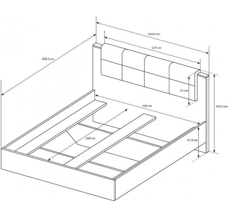 Σετ Κρεβατοκάμαρας Arden Sand gragne+matera 160x200 3τμχ