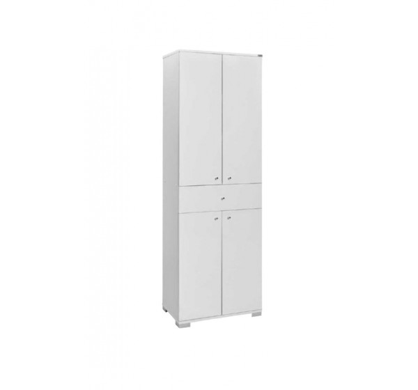 Ντουλάπα δίφυλλη Diamond Λευκό+Λευκό High Gloss 60x187x38cm