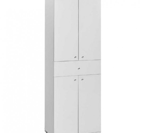 Ντουλάπα δίφυλλη Diamond Λευκό+Λευκό High Gloss 60x187x38cm