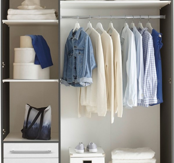 Ντουλάπα LYSS Λευκή+Φυσικό Sanremo 155x194x58cm