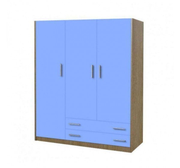 Παιδική ντουλάπα τρίφυλλη 110cm δρυς-σιέλ