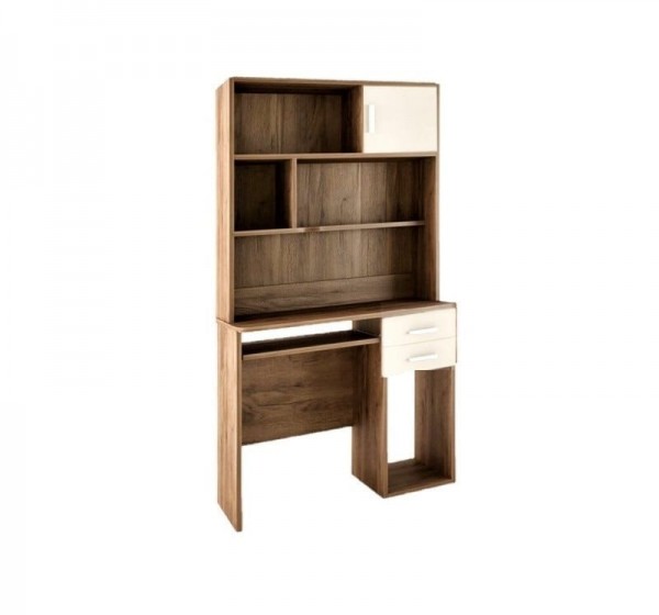 Γραφείο παιδικό με εταζέρα καρυδί - εκρού