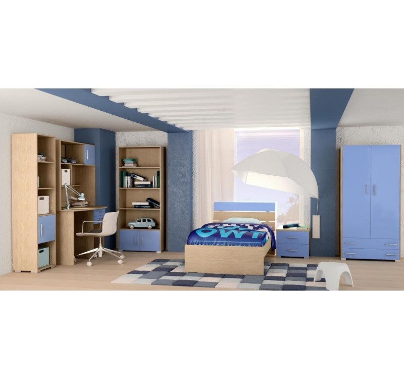 Σετ παιδικό δωμάτιο Νότα δρυς-σιέλ