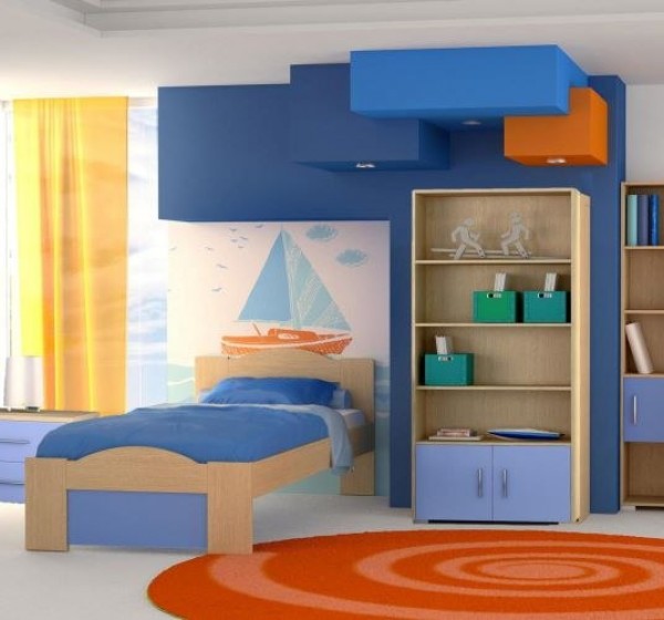 Σετ παιδικό δωμάτιο Κύμα δρυς-σιέλ