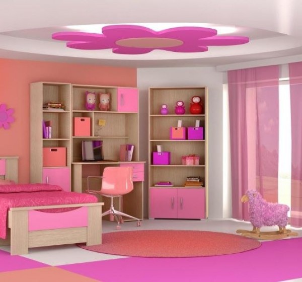 Σετ παιδικό δωμάτιο Χαμόγελο δρυς-ροζ