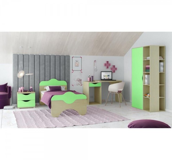 Σετ παιδικό δωμάτιο Παζ δρυς λαχανί