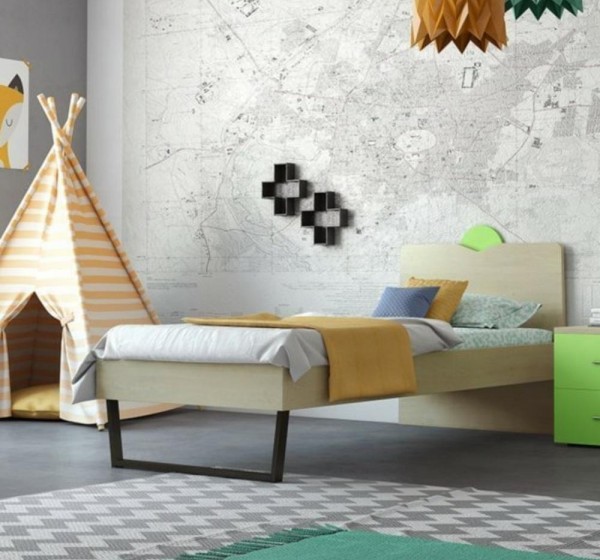 Κρεβάτι παιδικό Ανατολή Δρυς-λαχανί