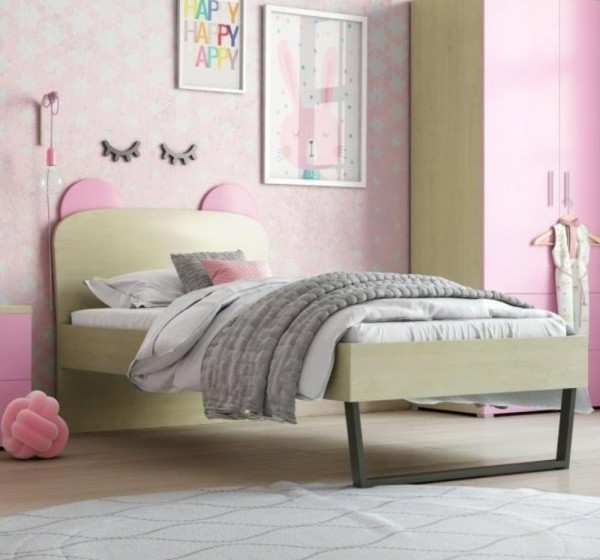 Κρεβάτι παιδικό Κορώνα Δρυς-ροζ