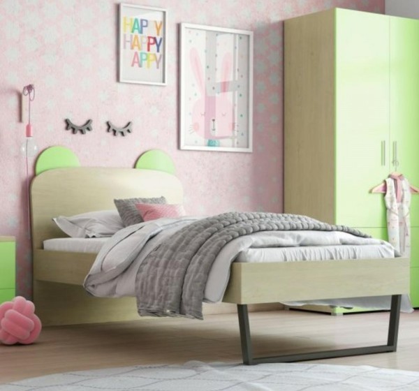 Κρεβάτι παιδικό “Κορώνα” Δρυς-λαχανί