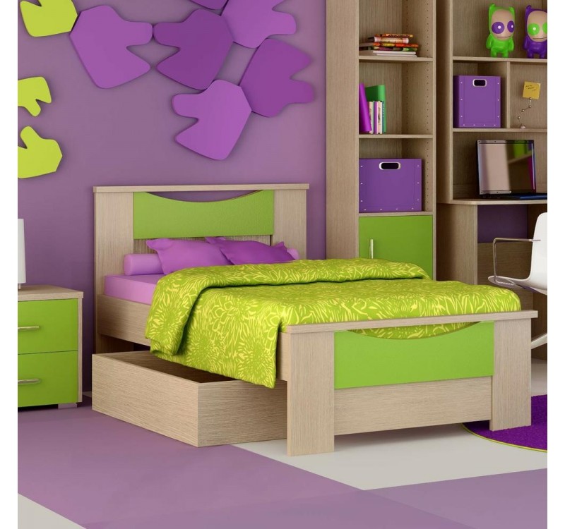 Κρεβάτι παιδικό Χαμόγελο δρυς-λαχανί