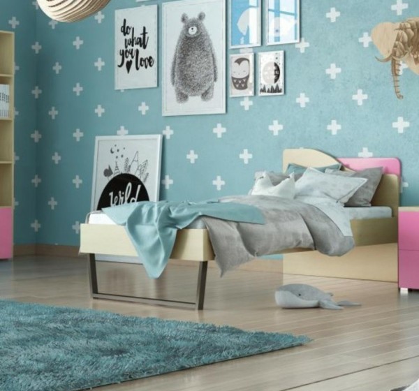 Κρεβάτι παιδικό Τόξο δρυς-ροζ