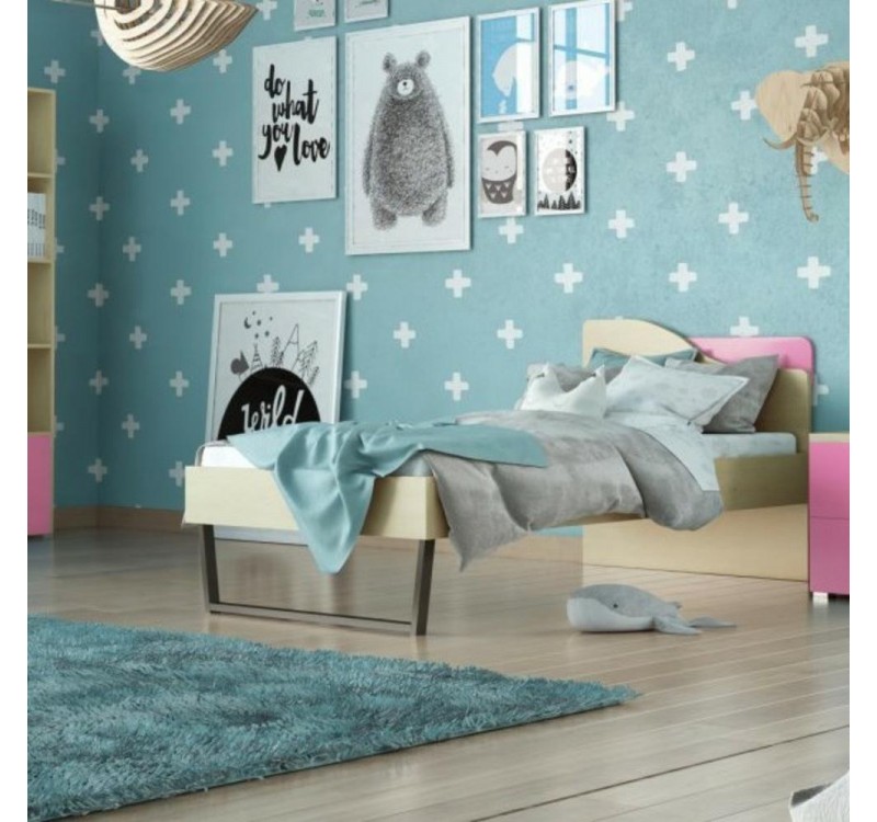 Κρεβάτι παιδικό Τόξο δρυς-ροζ