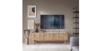 Έπιπλο τηλεόρασης BOHO Φυσικό+Λευκό μάρμαρο 144x48x37cm