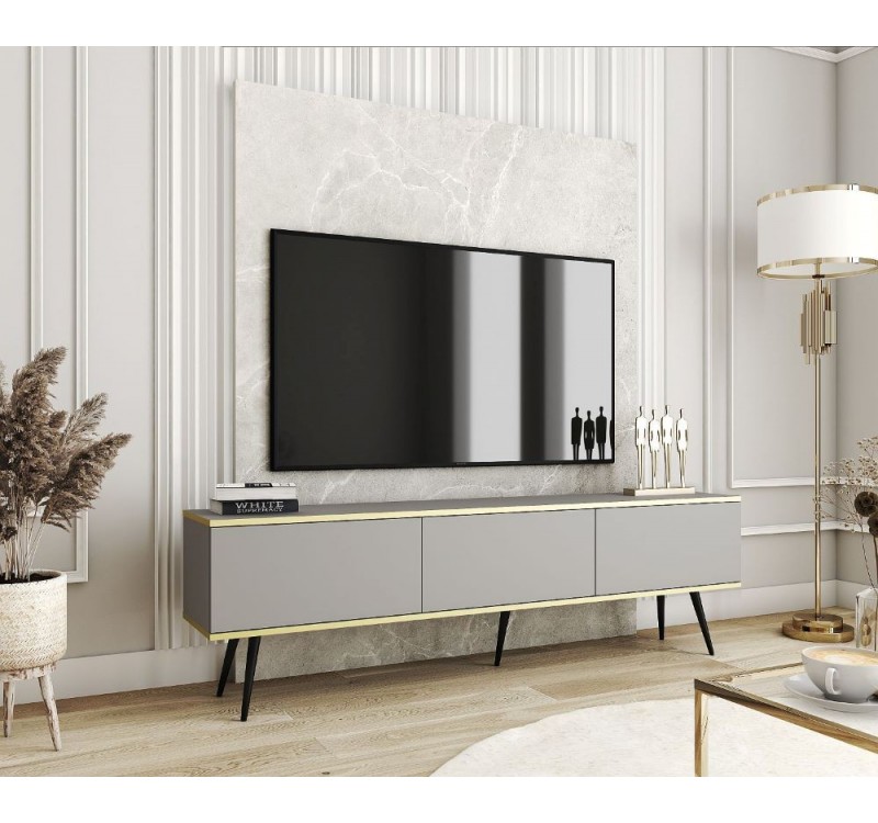 Έπιπλο τηλεόρασης ORO γκρι 175x53x32cm