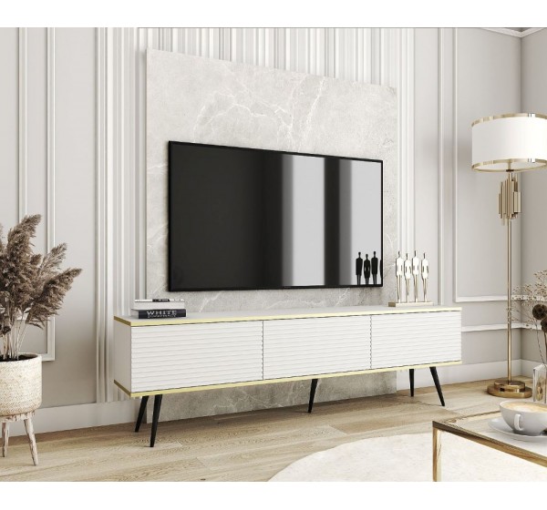 Έπιπλο τηλεόρασης ORO_MDF Λευκό 175x53x32cm